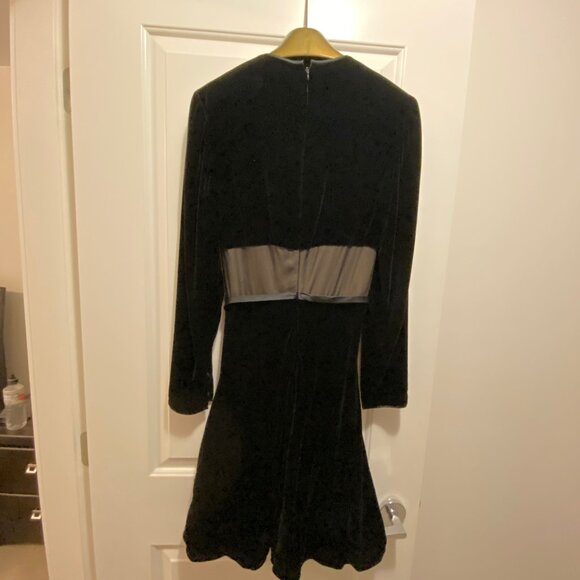 😍 DESIGNER DONALD DEAL DESIGNER DRESS BLACK VELVET & SILK 8 😍 - Picture 2 of 11